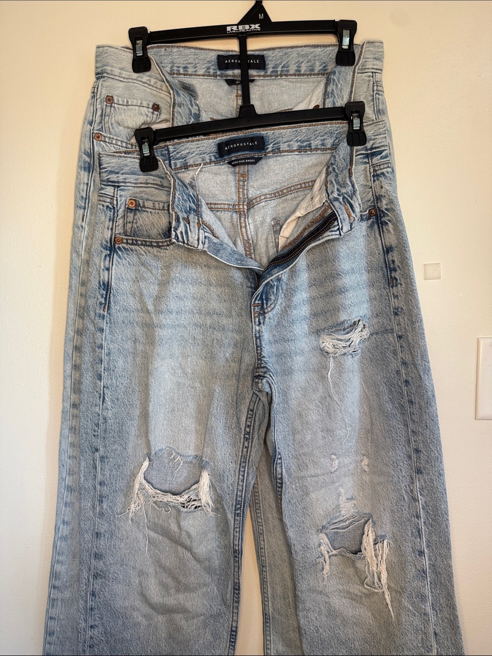Aéropostale Size 4 Baggy Jeans 2-Pair Lot Light Wash High Rise 90s